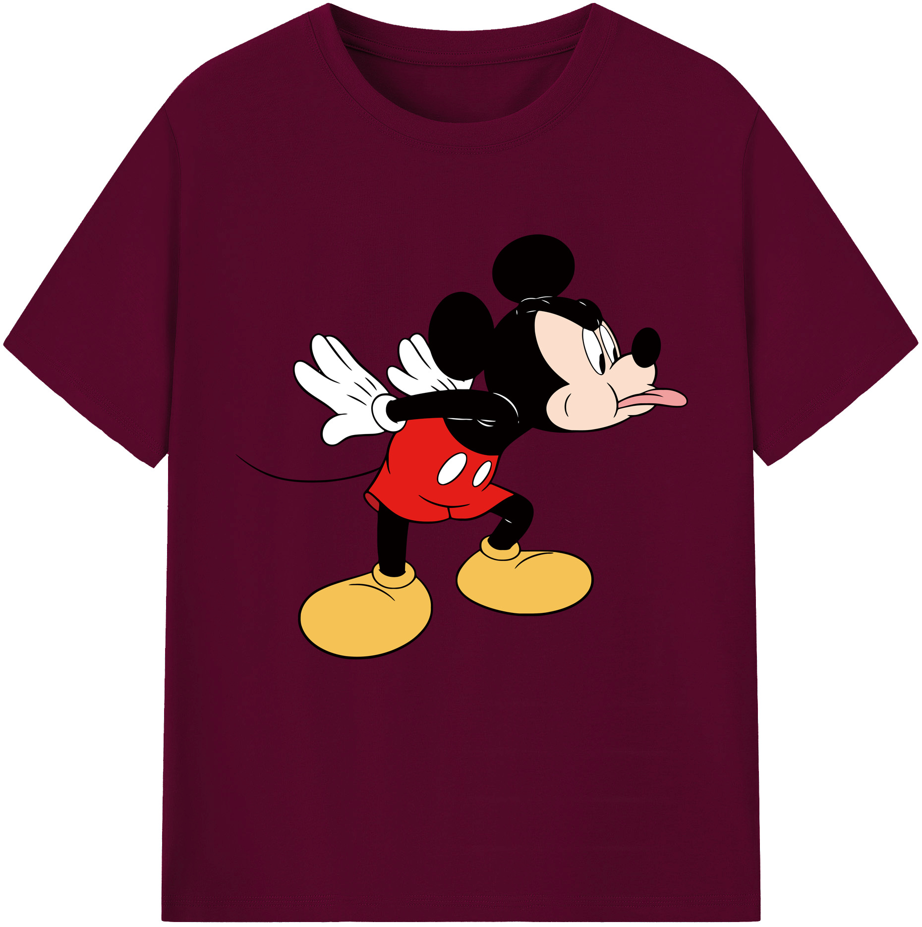（画像用） ミッキーマウス Mickey Mouse レディースカジュアルプリントTシャツ（綿100％）